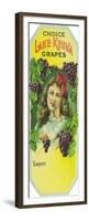 Penn Yan, New York - Variety Choice Lake Keuka Grapes Label-Lantern Press-Framed Premium Giclee Print
