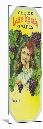 Penn Yan, New York - Variety Choice Lake Keuka Grapes Label-Lantern Press-Mounted Art Print