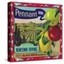 Pennant Brand Apple Label, Watsonville, California-Lantern Press-Stretched Canvas