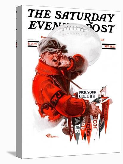 "Pennants for Sale," Saturday Evening Post Cover, November 24, 1923-Elbert Mcgran Jackson-Stretched Canvas