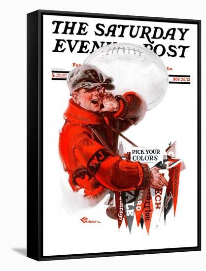 "Pennants for Sale," Saturday Evening Post Cover, November 24, 1923-Elbert Mcgran Jackson-Framed Stretched Canvas