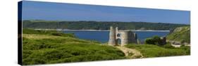 Pennard Castle (Penmaen Castle) Overlooking Three Cliffs Bay, Gower, Wales, United Kingdom, Europe-Billy Stock-Stretched Canvas