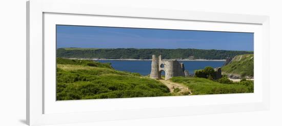 Pennard Castle (Penmaen Castle) Overlooking Three Cliffs Bay, Gower, Wales, United Kingdom, Europe-Billy Stock-Framed Photographic Print