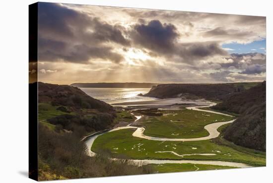 Pennard Pill, Overlooking Three Cliffs Bay, Gower, Wales, United Kingdom, Europe-Billy-Stretched Canvas