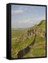 Pennine Way Crossing Near Turret 37A, Hadrians Wall, Unesco World Heritage Site, England-James Emmerson-Framed Stretched Canvas