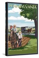 Pennsylvania - Amish Farm Scene-Lantern Press-Stretched Canvas
