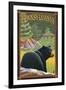 Pennsylvania - Bear in Forest-Lantern Press-Framed Art Print