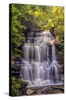 Pennsylvania, Benton, Ricketts Glen State Park. Ganoga Falls Cascade-Jay O'brien-Stretched Canvas