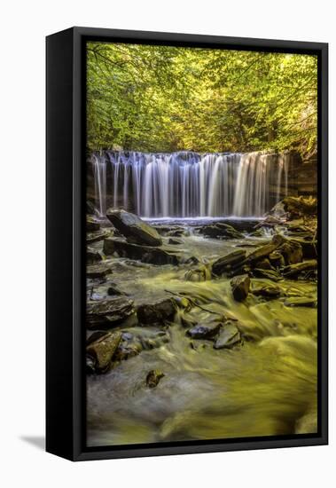 Pennsylvania, Benton, Ricketts Glen State Park. Oneida Falls Cascade-Jay O'brien-Framed Stretched Canvas