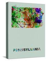 Pennsylvania Color Splatter Map-NaxArt-Stretched Canvas