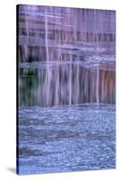 Pennsylvania, Delaware Water Gap NRA. Tree Reflection on Icy Lake-Jay O'brien-Stretched Canvas