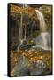 Pennsylvania, Delaware Water Gap NRA. Waterfall over Rocks-Jay O'brien-Framed Stretched Canvas