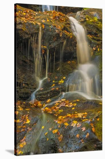 Pennsylvania, Delaware Water Gap NRA. Waterfall over Rocks-Jay O'brien-Stretched Canvas