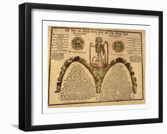 Pennsylvania German Fraktur Labeled with Verse from Revelations 14:1-null-Framed Giclee Print