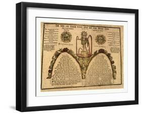 Pennsylvania German Fraktur Labeled with Verse from Revelations 14:1-null-Framed Giclee Print