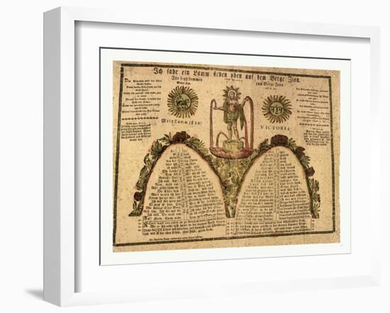 Pennsylvania German Fraktur Labeled with Verse from Revelations 14:1-null-Framed Giclee Print