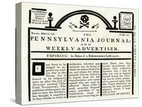 Pennsylvania Journal and Weekly Advertiser Protesting the Stamp Act, c.1765-null-Stretched Canvas