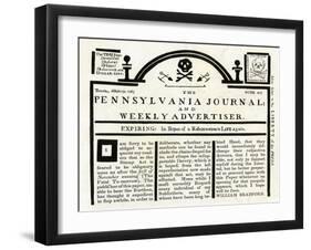 Pennsylvania Journal and Weekly Advertiser Protesting the Stamp Act, c.1765-null-Framed Giclee Print