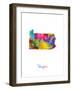 Pennsylvania Map-Michael Tompsett-Framed Art Print