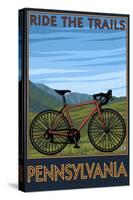 Pennsylvania - Mountain Bike Scene-Lantern Press-Stretched Canvas