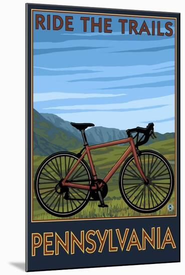 Pennsylvania - Mountain Bike Scene-Lantern Press-Mounted Art Print