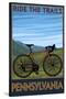 Pennsylvania - Mountain Bike Scene-Lantern Press-Stretched Canvas