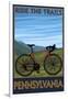 Pennsylvania - Mountain Bike Scene-Lantern Press-Framed Art Print