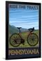 Pennsylvania - Mountain Bike Scene-Lantern Press-Framed Art Print