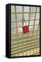 Pennsylvania, Pittsburgh. Love Lock on the Roberto Clemente Bridge-Kevin Oke-Framed Stretched Canvas