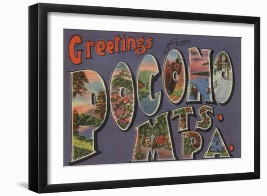 Pennsylvania - Pocono Mountians-Lantern Press-Framed Art Print