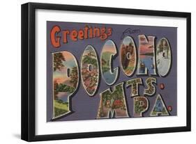 Pennsylvania - Pocono Mountians-Lantern Press-Framed Art Print
