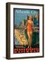 Pennsylvania Railroad Poster Promoting Travel to Atlantic City 'America's All Year Resort'-null-Framed Giclee Print