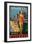 Pennsylvania Railroad Poster Promoting Travel to Atlantic City 'America's All Year Resort'-null-Framed Giclee Print