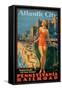 Pennsylvania Railroad Poster Promoting Travel to Atlantic City 'America's All Year Resort'-null-Framed Stretched Canvas