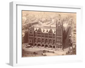 Pennsylvania Railroad Station, Market Street West at Penn Square, 1889-null-Framed Giclee Print