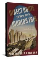 Pennsylvania Railroad Travel Poster, Direct Route to New York World's Fair-null-Stretched Canvas