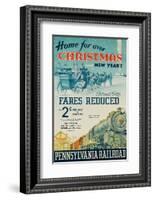 Pennsylvania Railroad Travel Poster, Home for Christmas-David Pollack-Framed Photographic Print