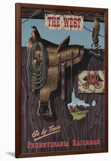 Pennsylvania Railroad Travel Poster, the West Go-null-Framed Giclee Print