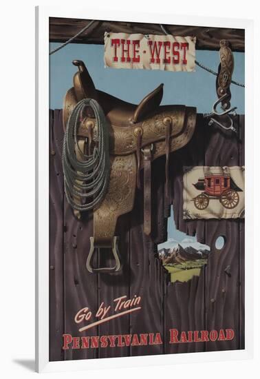 Pennsylvania Railroad Travel Poster, the West Go-null-Framed Premium Giclee Print
