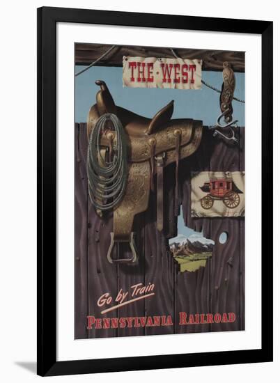 Pennsylvania Railroad Travel Poster, the West Go-null-Framed Giclee Print