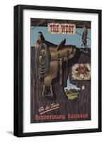 Pennsylvania Railroad Travel Poster, the West Go-null-Framed Giclee Print