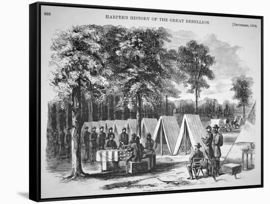 Pennsylvania Soldiers Voting in September, from 'Harper's Weekly', 29th October 1864-Alfred R. Waud-Framed Stretched Canvas