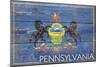Pennsylvania State Flag - Barnwood Painting-Lantern Press-Mounted Art Print