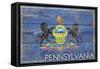 Pennsylvania State Flag - Barnwood Painting-Lantern Press-Framed Stretched Canvas