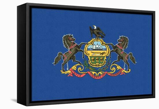 Pennsylvania State Flag-Lantern Press-Framed Stretched Canvas