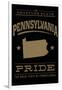 Pennsylvania State Pride - Gold on Black-Lantern Press-Framed Art Print