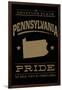 Pennsylvania State Pride - Gold on Black-Lantern Press-Framed Art Print