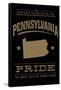 Pennsylvania State Pride - Gold on Black-Lantern Press-Framed Stretched Canvas