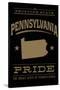 Pennsylvania State Pride - Gold on Black-Lantern Press-Stretched Canvas