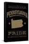 Pennsylvania State Pride - Gold on Black-Lantern Press-Framed Stretched Canvas